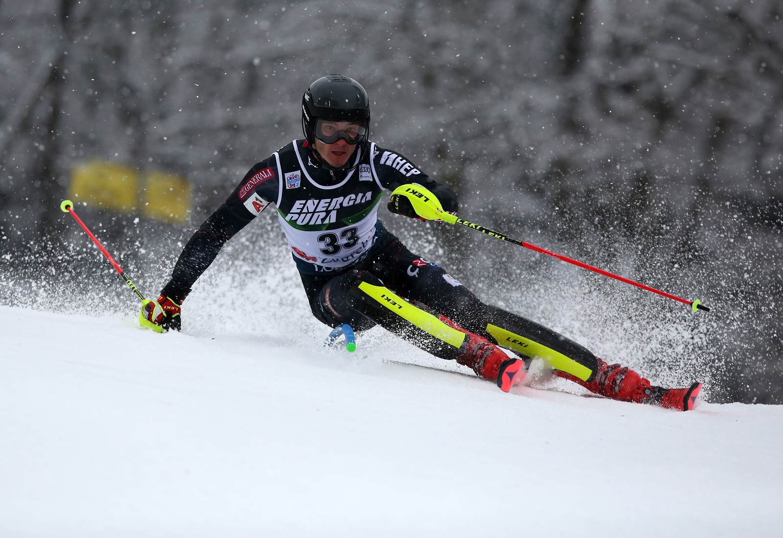 Zagreb, 06.01.2021 - Prva utrka muškog slaloma Audi FIS Ski World Cup “Snow Queen Trophy 2021" na zagrebačkom Sljemenu. Na fotografiji Istok Rodeš (Hrvatska).
foto HINA/ Daniel KASAP/ ml