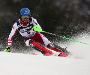 Zagreb, 6.1.2021.- Druga vonja mukog slaloma Audi FIS Ski World Cup "Snow Queen Trophy" 2021 na zagrebaèkom Sljemenu. Na slici Marco Schwarz (Austrija). 
foto HINA/ Daniel KASAP/ ua