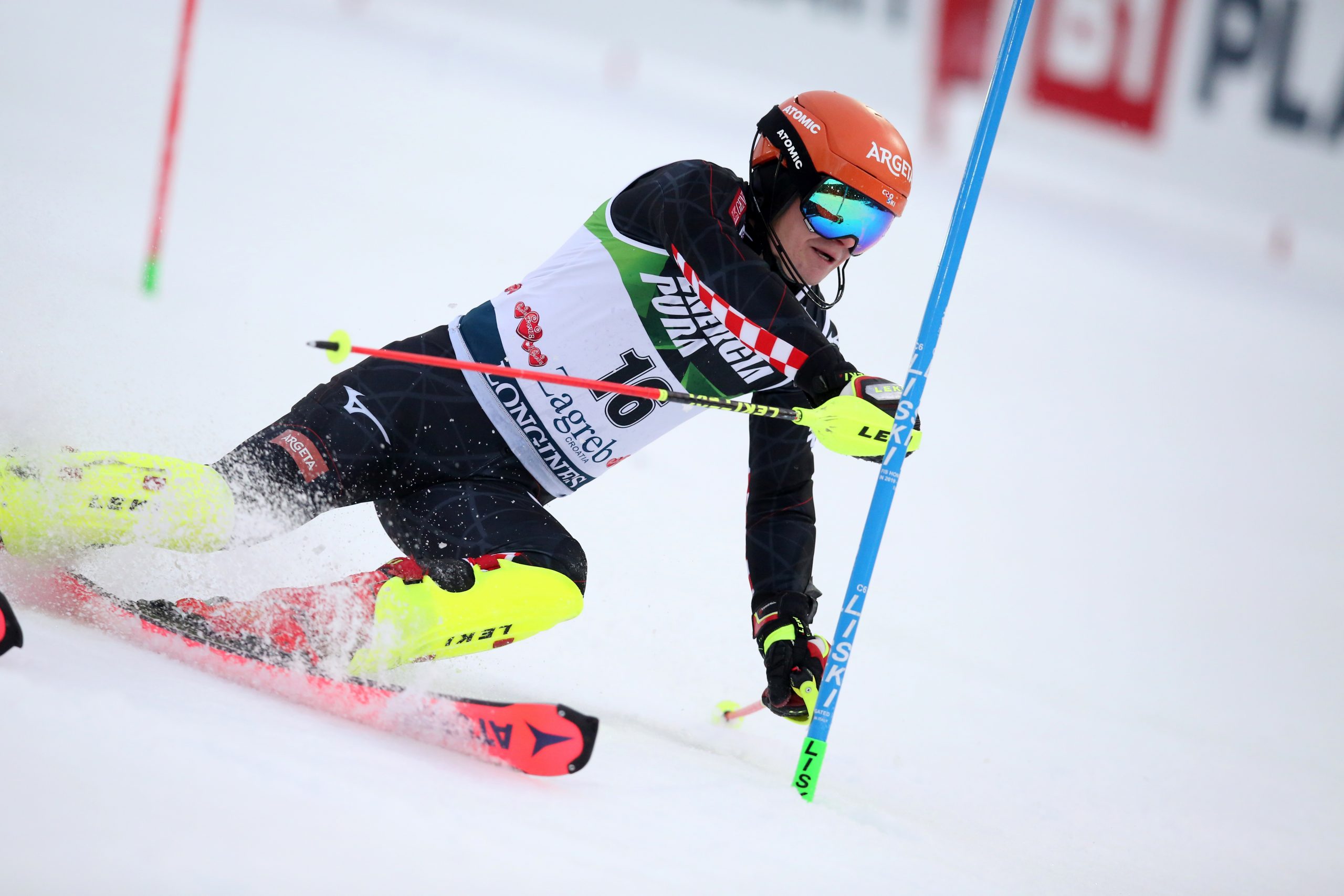 Zagreb, 6.1.2021.- Druga vonja mukog slaloma Audi FIS Ski World Cup "Snow Queen Trophy" 2021 na zagrebaèkom Sljemenu. Na slici Filip Zubèiæ (Hrvatska). 
foto HINA/ Daniel KASAP/ ua