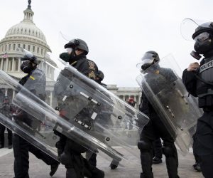epa08923523 Police respond on the East Front of the US Capitol after Pro-Trump protesters stormed the US Capitol, in Washington, DC, USA, 06 January 2021. Right-wing conservative groups are protesting against Congress counting the electoral college votes. Dozens of state and federal judges have shot down challenges to the 2020 presidential election, finding the accusations of fraud to be without merit.  EPA/MICHAEL REYNOLDS