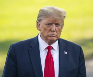 epa08936142 (FILE) - US President Donald J. Trump speaks to the media before embarking on a West Coast swing from the South Lawn of the White House in Washington, DC USA, 16 September 2019 (reissued 13 January 2021). A majority of lawmerks in the House of Representatives on 13 January 2021 voted to impeach US President Trump for the second time, making him the first President to be impeached twice in the same term. This time Trump was impeached for incitement of insurrection following the attack on the Capitol on 06 January as lawmakers worked to certify Biden as the next US President.  EPA/JIM LO SCALZO *** Local Caption *** 55530667