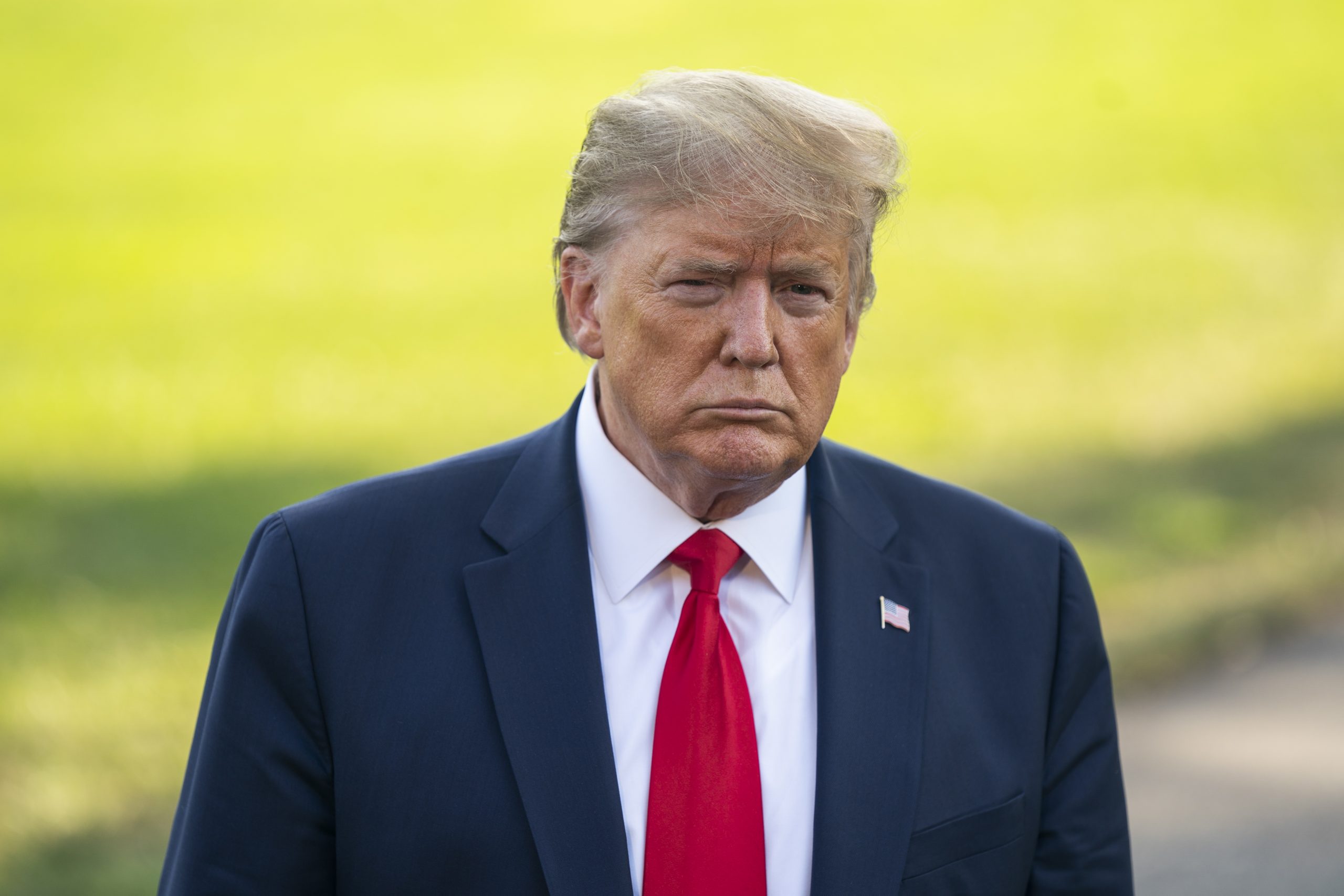 epa08936142 (FILE) - US President Donald J. Trump speaks to the media before embarking on a West Coast swing from the South Lawn of the White House in Washington, DC USA, 16 September 2019 (reissued 13 January 2021). A majority of lawmerks in the House of Representatives on 13 January 2021 voted to impeach US President Trump for the second time, making him the first President to be impeached twice in the same term. This time Trump was impeached for incitement of insurrection following the attack on the Capitol on 06 January as lawmakers worked to certify Biden as the next US President.  EPA/JIM LO SCALZO *** Local Caption *** 55530667