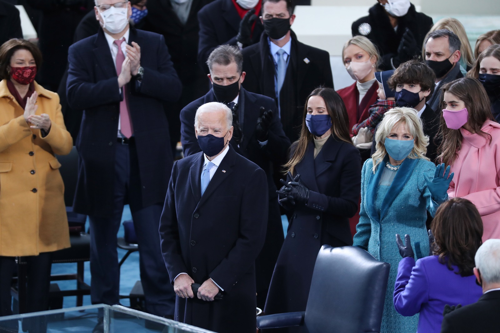 epa08952320 US President-elect Joe Biden arrvies to the inaugural ceremony for President-elect Joe Biden and Vice President-elect Kamala Harris on the West Front of the U.S. Capitol in Washington, DC, USA, 20 January 2021. Biden won the 03 November 2020 election to become the 46th President of the United States of America.  EPA/MICHAEL REYNOLDS