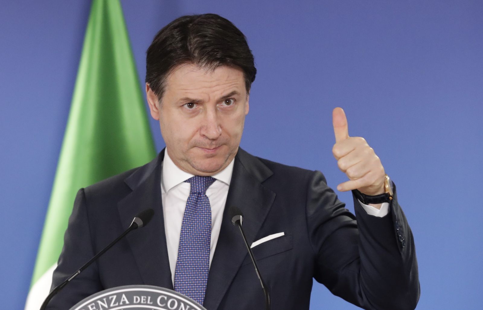 epa08965123 (FILE) Italian Prime Minister Giuseppe Conte speaks during a press conference following a face-to-face EU summit, in Brussels, Belgium, 11 December 2020 (reissued 25 January 2021). According to reports, Italian Prime Minister Giuseppe Conte will announce his resignation to the ministers on 26 January 2021 during a cabinet meeting. Afterwards, the Premier Conte will go to the President of the Republic Sergio Mattarella to give him the resignation.  EPA/OLIVIER HOSLET / POOL *** Local Caption *** 56556899