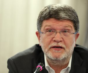05.06.2019., Zagreb - Predstavljanje knjiga Nacionalna sigurnost Mirka Bilandzica i Drzavni terorizam Danijele Lucic u HND-u. Tonino Picula. 
Photo: Goran Stanzl/PIXSELL