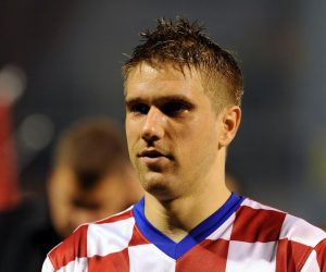15. 10. 2008., Zagreb - Maksimirska ulica 128. Stadion Dinama. Kvalifikacijska utakmica za Svjetsko nogometno prvenstvo u Juznoafrickoj republici (JAR), koje ce se odrzati 2010. godine. Zadnja reprezentativna akcija hrvatske nogometne vrste u 2008. godini trebala bi, slaze se vecina, biti prilika za popravljanje ne bas sjajne gol razlike Vatrenih u kvalifikacijskoj skupini za odlazak na Svjetsko prvenstvo u Juznoj Africi. Hrvatska je pobijedila slabasnu Andoru s 4:0. Ivan Klasnic. 
Photo: Goran Stanzl/PIXSELL