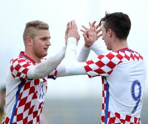 08.11.2017., stadion Radnik, Velika Gorica - Kvalifikacijski susret za U-21 Europsko prvenstvo 2019., skupina 1, 4. kolo, Hrvatska - San Marino. Petar Bockaj, Marin Jakolic. Photo: Goran Stanzl/PIXSELL