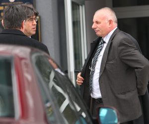 09.02.2010., Zagreb, Hrvatska - Mario Petek iz Ivanic Grada sin lokalnog mocnika osudjen je na 5 godina zatvora radi izazivanja prometne nesrece u kojoj je poginuo Drazen Bocki.Kreso Petek.
Photo: Igor Kralj/PIXSELL