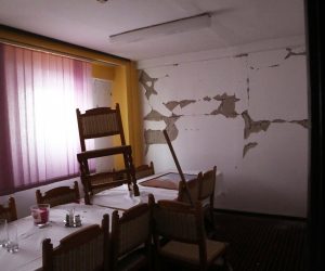 12.01.2021., Sisak - Ostecenja hotela Panonija koji krece u obnovu kako bi smjestili obitelji koji su ostali bez stanova i kuca za vrijeme potresa. Photo: Edina Zuko/PIXSELL