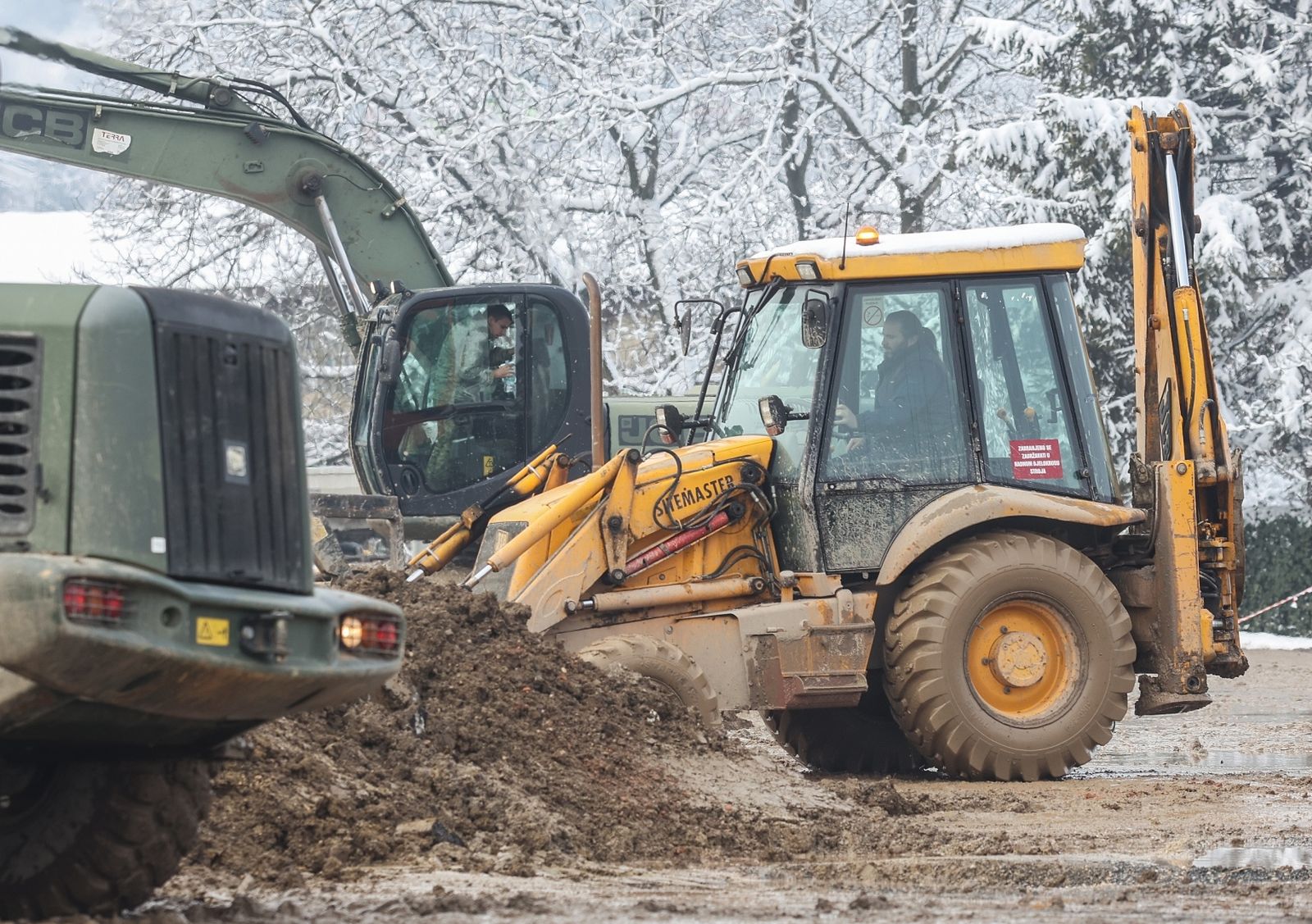 12.01.2021., Petrinja - Priprema terena za novo kontenjerko naselje na Sajmisnoj cesti. Photo: Marko Prpic/PIXSELL