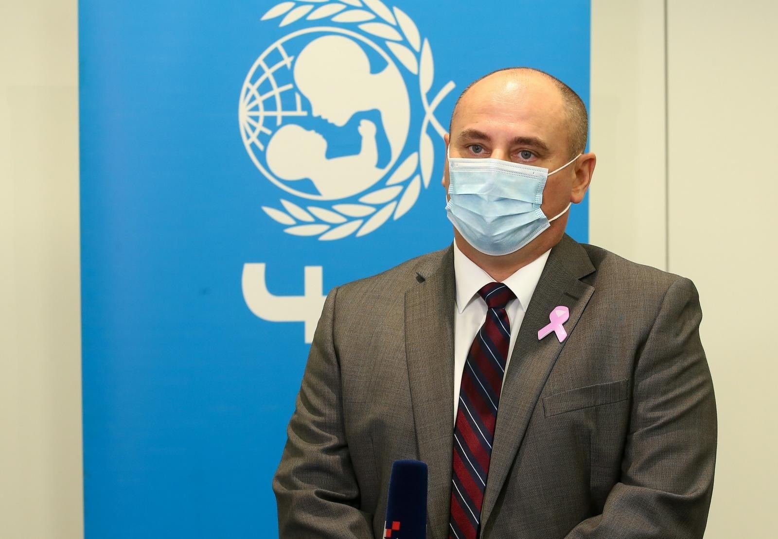 13.10.2020., Zagreb - Predstavljanje prve sveobuhvatne "Analize usluga rane intervencije u Hrvatskoj", koju je za UNICEF proveo RISE institut iz SAD-a uz podrsku Ministarstva zdravstva RH.   Silvio Basic.
Photo: Matija Habljak/PIXSELL