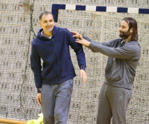 14.01.2018., Split - Kids day rukometne akademije Balic-Metlicic u maloj dvorani SC Gripe. Petar Metlicic, Ivano Balic.
Photo: Ivo Cagalj/PIXSELL