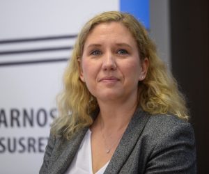 20.05.2020., Radnicki dom, Zagreb - Odrzana konferencija za medije na kojoj su predstavljeni rezultati javnog poziva Fonda 5.5 za kriznu podrsku nakon potresa, iz kojeg ce socijalno ugrozenim gradjanima Zagreba ciji su domovi osteceni u potresu dodijeliti ukupno 706 tisuca kuna potpora za popravak materijalne sete ili najam stana. Zrinka Paladino. Photo: Marko Prpic/PIXSELL