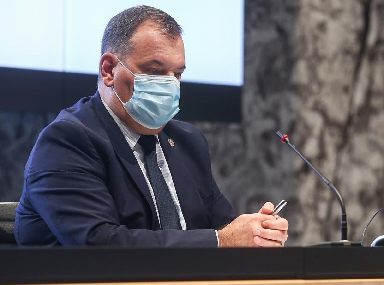 22.01.2021., Zagreb - U zgradi NSK odrzana je konferencija za medije Stozera civilne zastite RH.Vili Beros.
Photo: Matija Habljak/PIXSELL