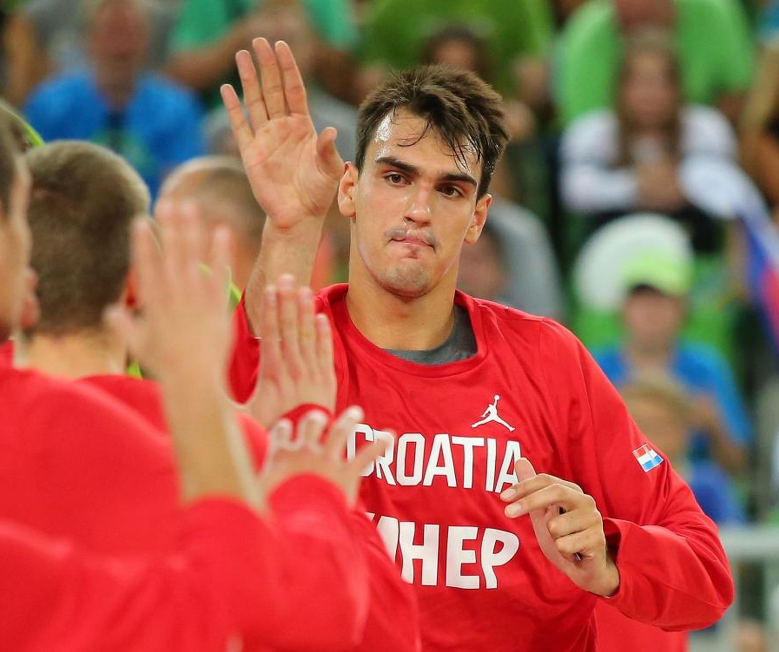 24.08.2017., Stozice, Ljubljana, Slovenija - Pripremna utakmica za EuroBasket 2017., Slovenija - Hrvatska.  Dario Saric
 Photo: Jurica Galoic/PIXSELL