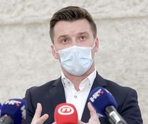 26.01.2021, Zagreb - Na konferenciji za medije  odrzanoj u Saboru zastupnik HDZ-a Zarko Tusek komentirao je izjave Viktora Simunica, nezavisnog vijecnika iz Oroslavja.
Photo: Patrik Macek/PIXSELL