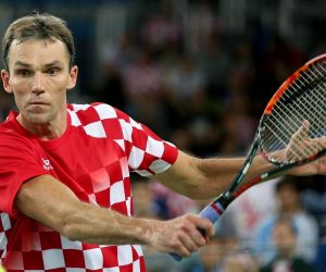 27.11.2016., Arena Zagreb, Zagreb - Finale Davis kupa, Hrvatska - Argentina, Ivo Karlovic - Federico Delbonis.
Photo: Igor Kralj/PIXSELL