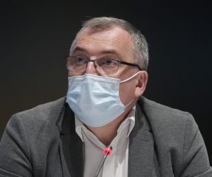 18.01.2021., Zagreb - U Nacionalnoj i sveucilisnoj knjiznici odrzana je konferencija za medije Stozera civilne zastite Republike Hrvatske. Ravnatelj Hrvatskog zavoda za javno zdravstvo (HZJZ) Krunoslav Capak Photo: Robert Anic/PIXSELL