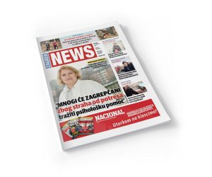 Magazine cover cut out on white Mockup