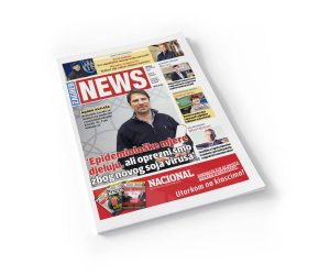 Magazine cover cut out on white Mockup