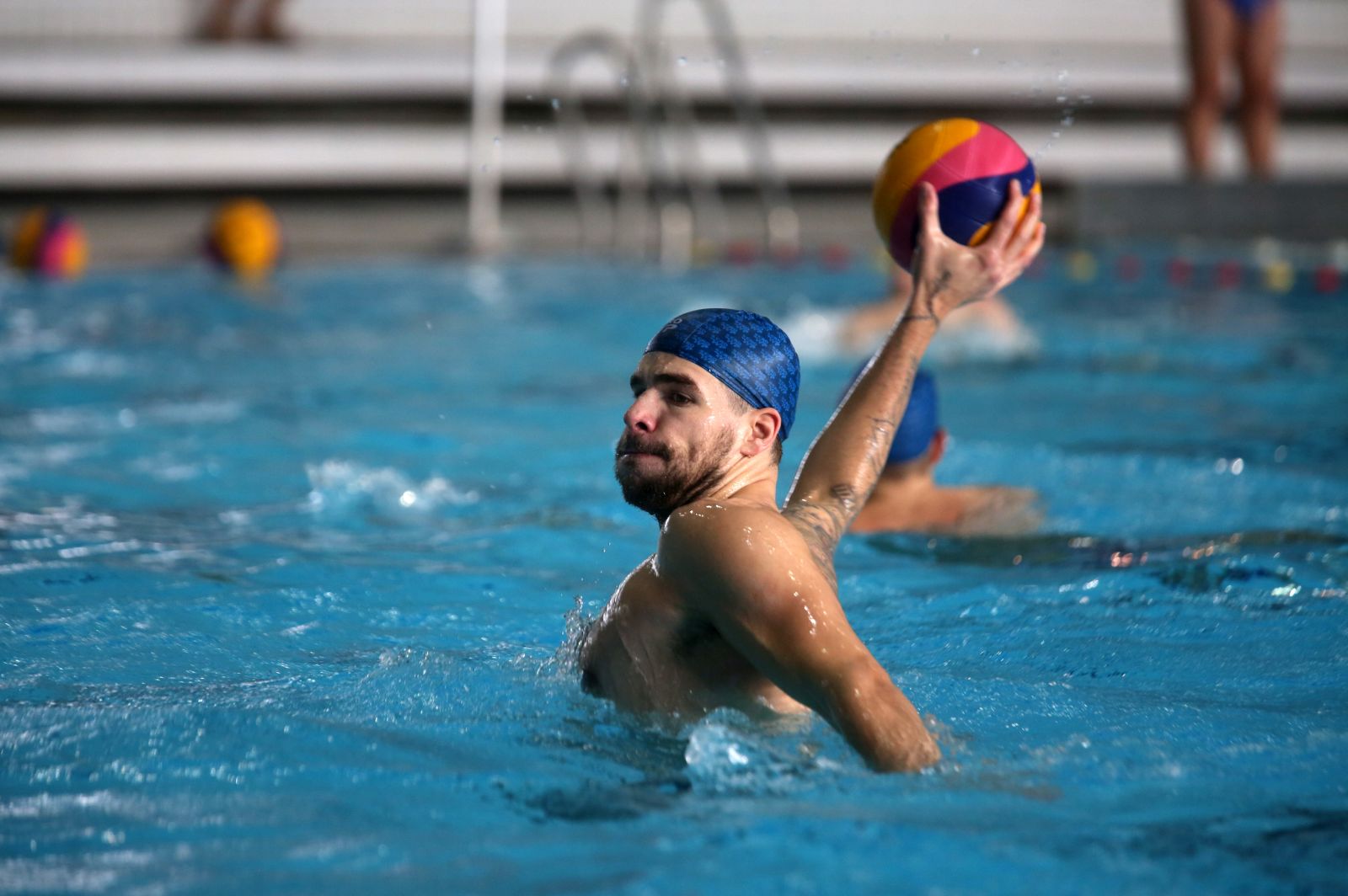 Zagreb, 05.02.2021 - Otvoreni trening hrvatske vaterpolske reprezentacije uoči polaska u Rotterdam na kvalifikacijski turnir za nastup na OI u Tokiju. 
 foto HINA/ Daniel KASAP/ dk