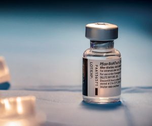 epa08996502 A view of a vial containing the Pfizer-BioNTech vaccine against the coronavirus disease (COVID-19) during vaccinations for people over 80 years old at the Santa Maria della Pieta' hospital, in Rome, Italy, 08 February 2021.  EPA/GIUSEPPE LAMI
