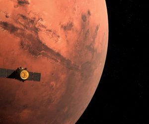 epa08999522 A handout photo made available by the Mohammed Bin Rashid Space Center (MBRSC) shows an illustration of the arrival of the Hope Probe to Mars orbit (issued on 09 February 2021). The Emirates Mars Mission Hope Probe is the first planetary mission led by an Arab-Islamic country and the space probe is to study the Martian atmosphere.  EPA/MBRSC/UAE Space Agency HANDOUT  HANDOUT EDITORIAL USE ONLY/NO SALES