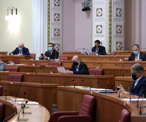 Zagreb, 24.02.2021. - Nastavak 6. sjednice Hrvatskog sabora (9,30, Hrvatski sabor, Trg svetog Marka 6). Na dnevnom redu je rasprava izmjena Zakona o otocima kojima se u taj zakon prenosi Vladina Uredba o subvencioniranju vode za ljudsku potrošnju po otočaninu. . Na dnevnom redu je rasprava izmjena Zakona o otocima kojima se u taj zakon prenosi Vladina Uredba o subvencioniranju vode za ljudsku potrošnju po otočaninu.foto HINA/ Tomislav PAVLEK/ tp