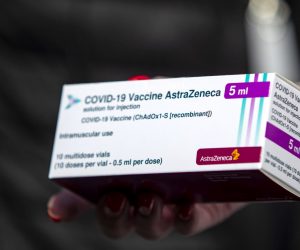 epa09035683 Medical staff show AstraZeneca's COVID-19 vaccine in Prague, Czech Republic, 25 February 2021. Due to problems with the distribution of the AstraZeneca's COVID-19 vaccine, one of the biggest Czech home food-delivery company will distribute vaccines to almost 200 doctors in Prague in two days. The Czech government plans to tighten measures to spread the epidemic of COVID-19 caused by the SARS-CoV-2.  EPA/MARTIN DIVISEK