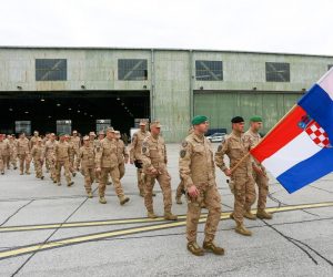 Zagreb: Ispraćaj 10. HRVCON-a u misiju Resolutr Support u Afganistanu  01.03.2019., Zagreb - U vojarni Pukovnik Marko Zivkovic odrzan je svecani ispracaj 10. hrvatskog kontingenta HRVCON u misiju potpore miru Resolute Support u Afganistan. Photo: Borna Filic/PIXSELL