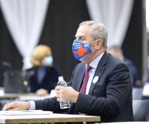 02.02.2021., Zagreb -Gradska skupstina Grada Zagreba u Kongresnoj dvorani Zagrebackog velesajma zapocela je svoju 39. sjednicu. Na dnevnom redu sjednice je prijedlog izmjena i dopunama Statuta Grada Zagreba, prijedlog izmjena zakljucka o pomoci gradjanima Zagreba  za obnovu nekretnina ostecenih u potresu, prijedlog zakljucka o izgradnji zgrada stambene namjene i davanju na koristenje stanova osobama ciji su stambeni objekti osteceni u potresima i druge tocke.
Photo: Patrik Macek/PIXSELL