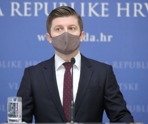 02.02.2021., Zagreb - Banski dvori. Potpredsjednik Vlade i ministar financija Zdravko Maric odrzao je konferenciju za medije o arbitraznim postupcima pred Medjunarodnim centrom za rjesavanje investicijskih sporova vezanim uz konverziju kredita u CHF. Photo: Sanjin Strukic/PIXSELL