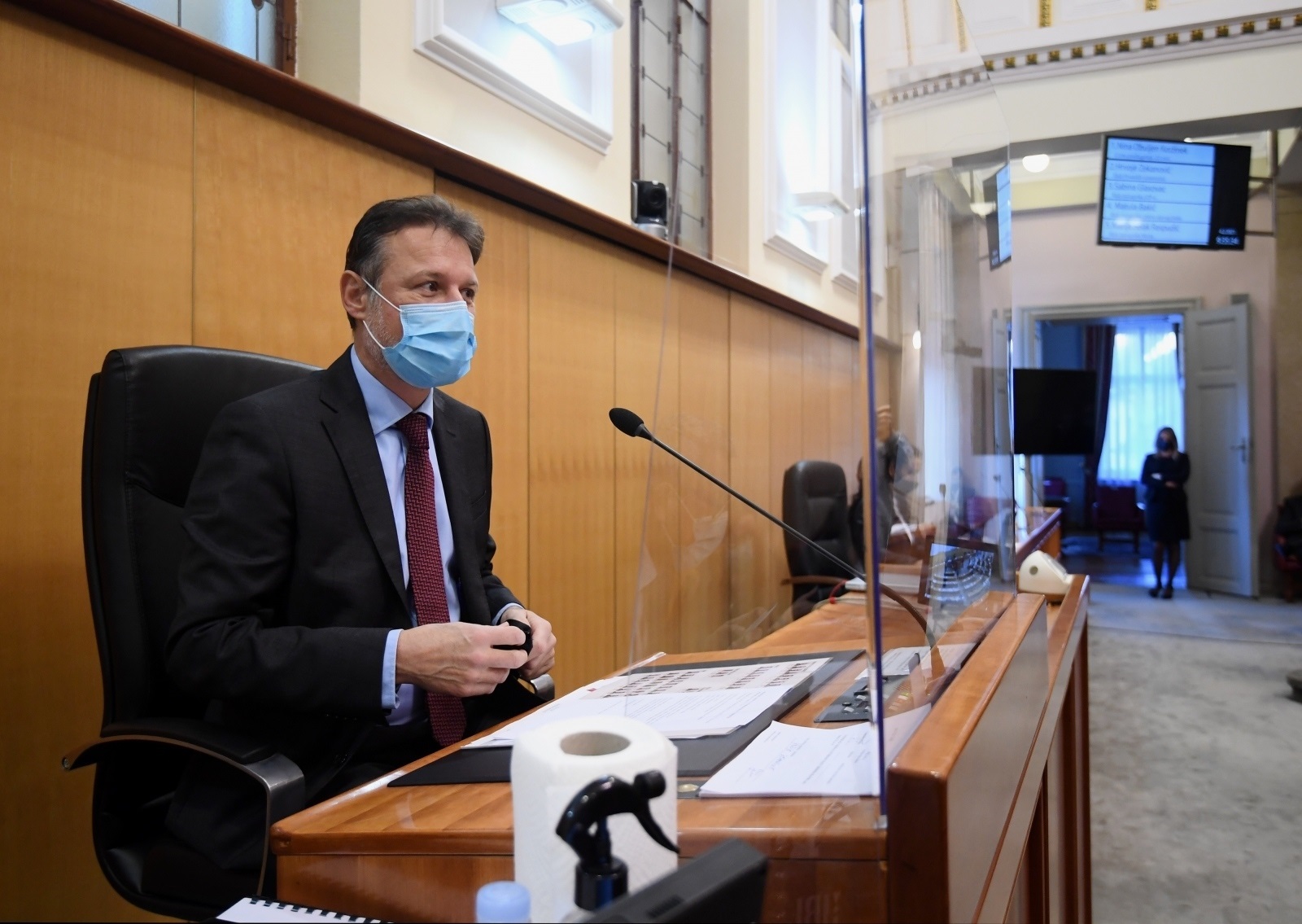04.02.2021., Zagreb - Sjednica Hrvatskog Sabora na kojoj je bila rasprava o zakonu o autorskim pravima i srodnim pravima. Predsjednik Sabora Gordan Jandrokovic. Photo: Marko Lukunic/PIXSELL