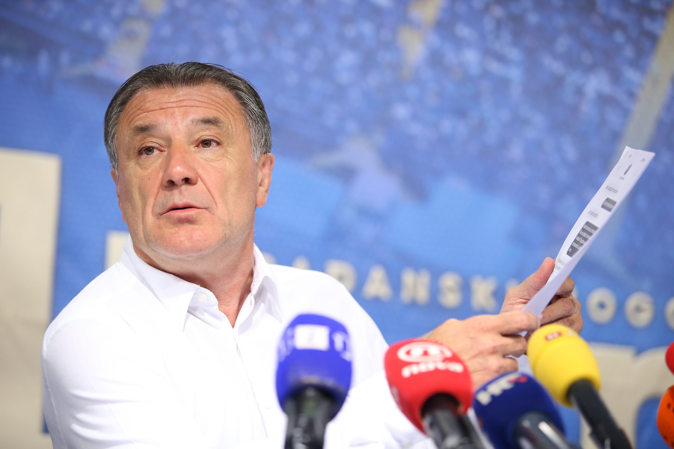 04.06.2018., Zagreb - Izvanredna konferencija za novinare Zdravka Mamica u press dvorani stadiona Maksimir, dva dana prije nego ce mu na Zupanijskom sudu u Osijeku biti izrecena presuda. 

Photo: Petar Glebov/PIXSELL