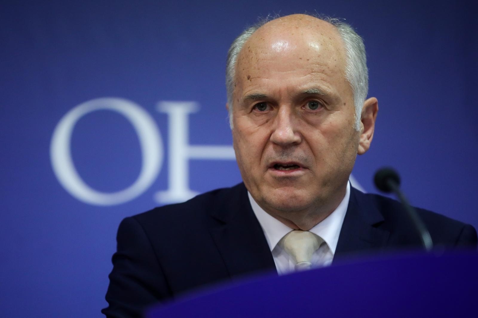 04.12.2019., Sarajevo, Bosna i Hercegovina - Visoki medjunarodni predstavnik (OHR) u Bosni i Hercegovini Valentin Inzko na konferenciji za medije nakon okoncanja sjednice Upravnog odbora Vijeca za provedbu mira. Photo: Armin Durgut/PIXSELL