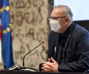 i08.02.2021., Zagreb - Redovna konferencija Nacionalnog stozera civilne zastite odrzana je u Nacionalnoj i sveucilisnoj knjiznici. Davor Bozinovic, potpredsjednik Vlade i ministar unutarnjih poslova Photo: Davorin Visnjic/PIXSELL