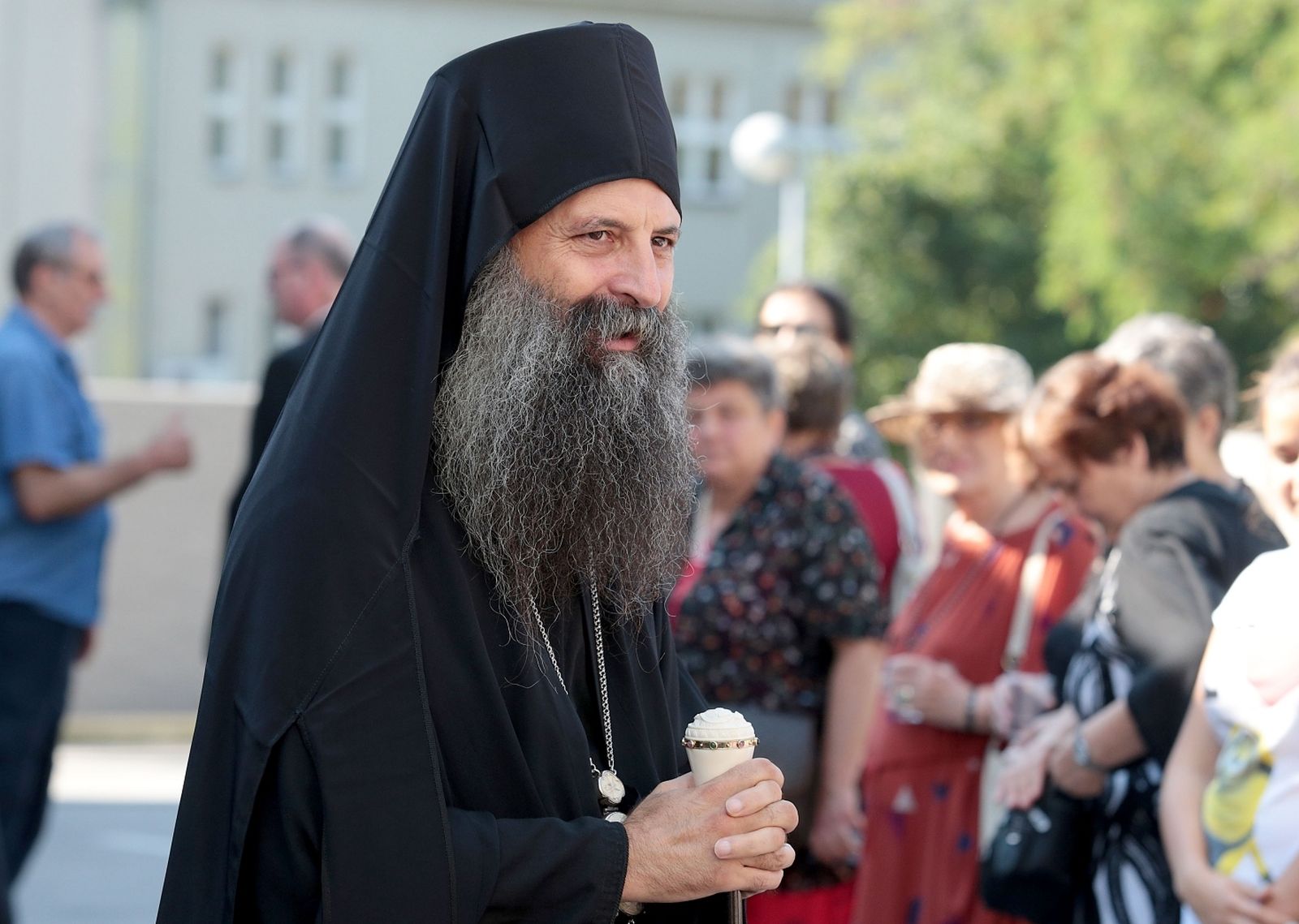 09.09.2016., Zagreb - Carigradski patrijarh Bartolomej I posjetio je danas Zagreb. U Srpskoj pravoslavnoj gimnaziji prisustvovao je simpoziju o Jasenovcu i zrtvama genocida.  Porfirije Peric. Photo: Patrik Macek/PIXSELL