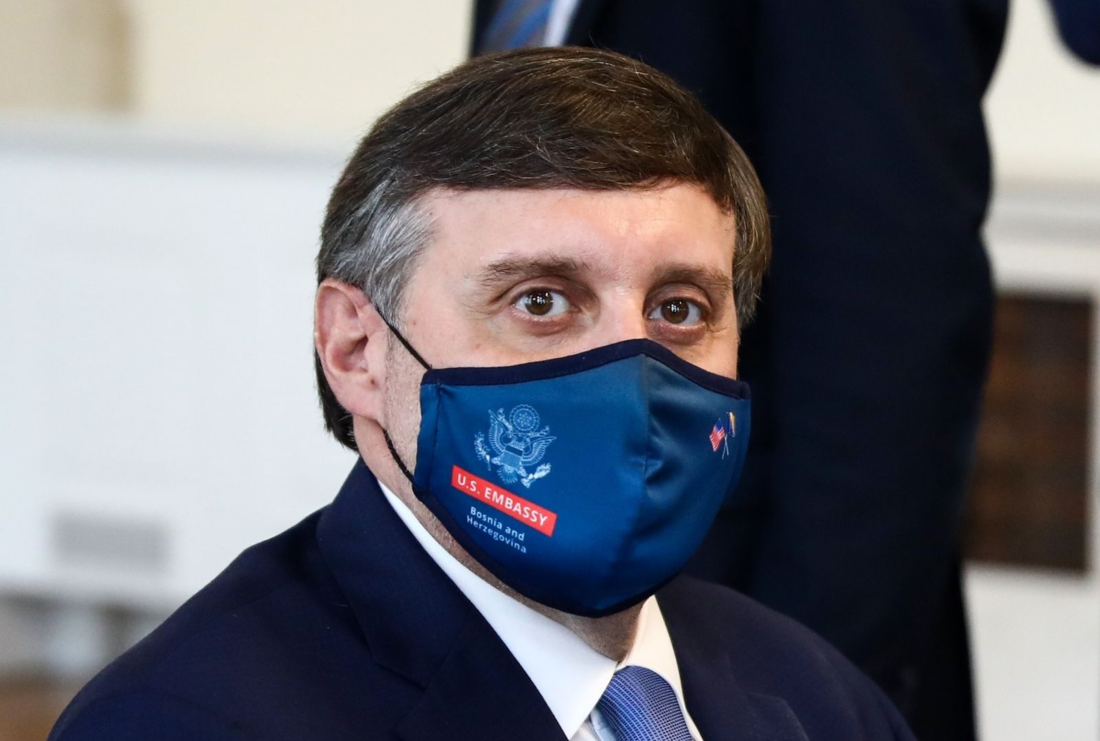 09.09.2020., Sarajevo, Bosna i Hercegovina - Predsjedavajuci Predsjednistva BiH Sefik Dzaferovic i clanovi Predsjednistva BiH Milorad Dodik i Zeljko Komsic primili su zamjenika pomocnika drzavnog tajnika SAD-a Matthewa Palmera. Matthew Palmer
Photo: Armin Durgut/PIXSELL