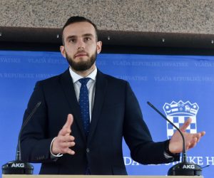 11.02.2021., Zagreb - Nakon 43. sjednice Vlade Republike Hrvatske premijer Andrej Plenkovic, Nikolina Brnjac i Josip Aladrovic dali su izjave za medije.
Photo: Davorin Visnjic/PIXSELL