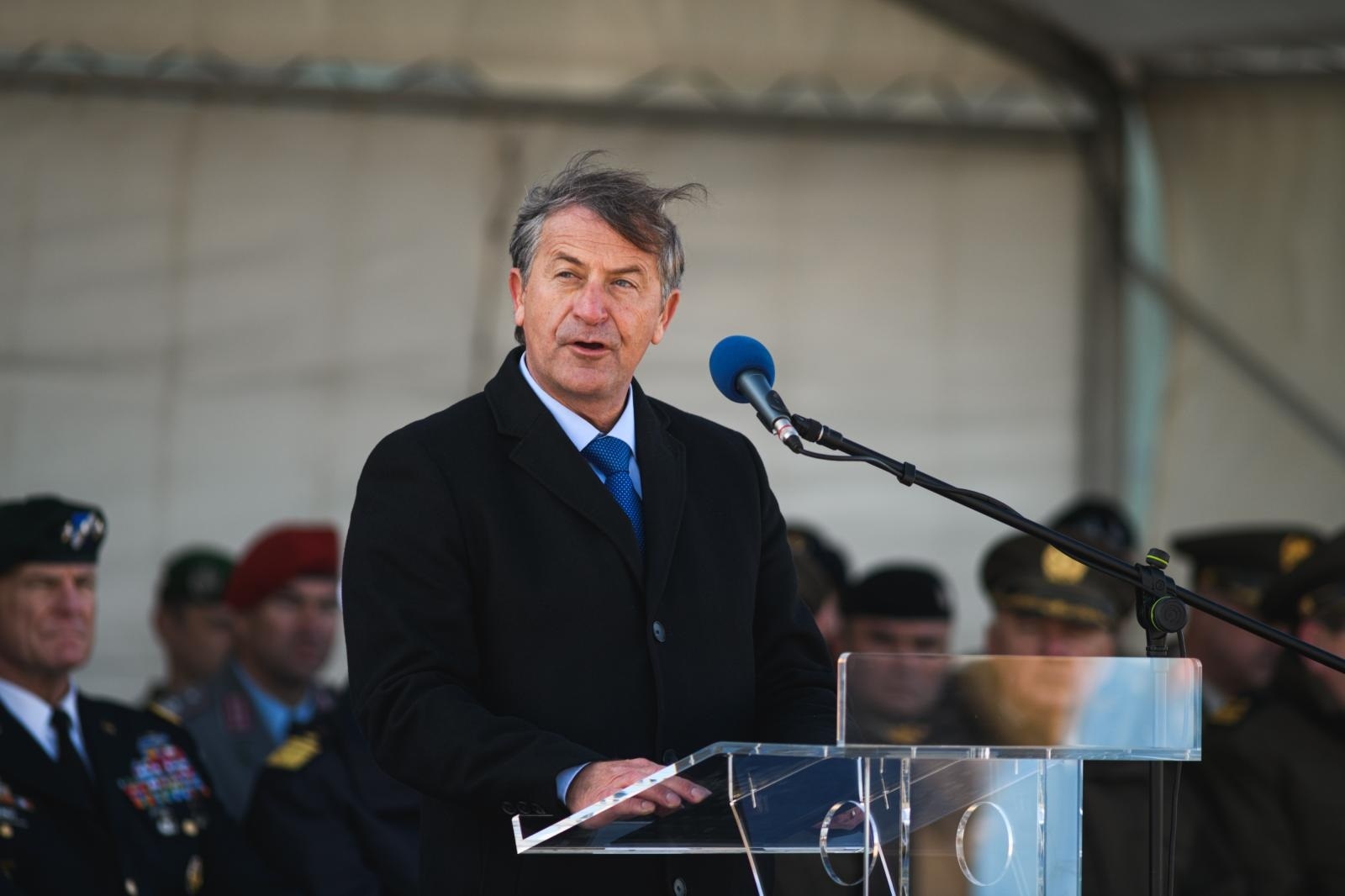 11.12.2019., Zadar - U vojnoj bazi Zemunik otvoreno je Medjunarodno srediste za obuku specijalnih zracnih snaga. Na otvaranju izvedena je pokazna vjezba. Karl Erjavec    Photo: Marko Dimic/PIXSELL