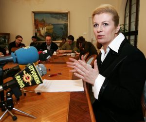 13.01.2007., Zagreb - Konferencija za medije povodom gradjevinskih radova na Ministarstvu vanjskih poslova u Petrinjskoj i Djordjicevoj ulici. Kolinda Grabar Kitarovic. Photo: Jurica Galoic/PIXSELL