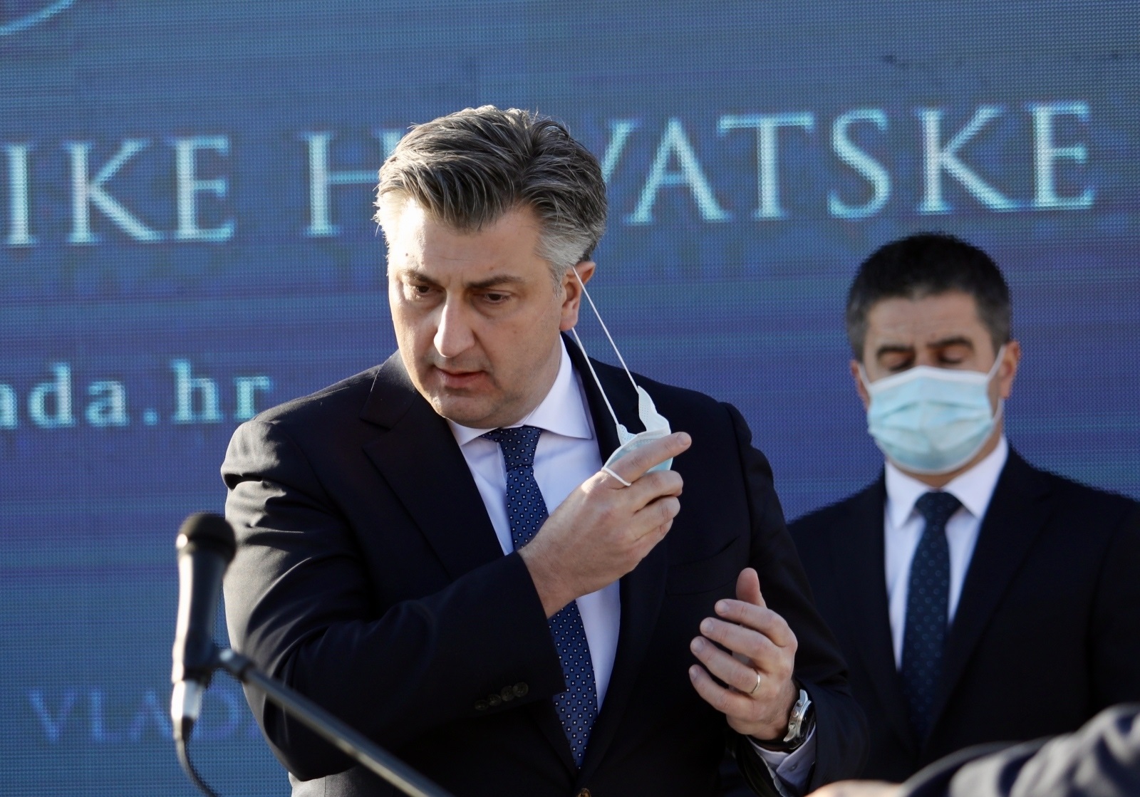 16.02.2021., Split- Predjednik vlade Andrej Plenkovic prisustvovao pocetku radova na preuredjenju istocnog dijela gradske luke.
Photo:Ivo Cagalj/PIXSELL