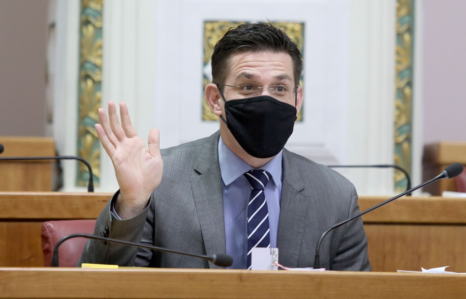 17.02.2021., Zagreb - Sabor 6. sjednicu nastavlja raspravom o  izmjeni Zakona o zeljeznici.
Photo: Patrik Macek/PIXSELL