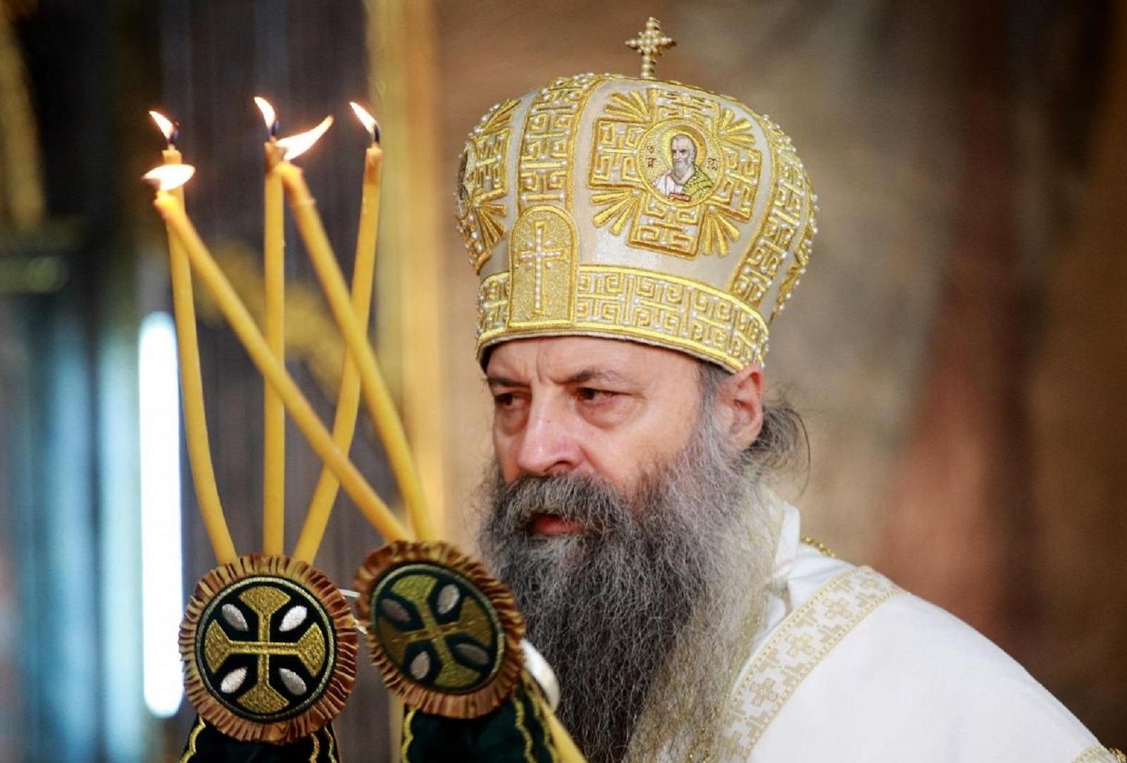 19, February, 2021, Belgrade - The liturgy at which the solemn act of enthronement of His Holiness Porfirije in the holiest throne of the Archbishop of Pec, Metropolitan of Belgrade and Karlovac and Patriarch of Serbia was performed was served in the Cathedral. Serbian Patriarch Porfirije. Photo: Milos Tesic/ATAImages

19, februar, 2021, Beograd  - Liturgija na kojoj je izvrsen svecani cin ustolicenja Njegove Svetosti Porfirija u najsvetiji tron Arhiepiskopa peckog, mitropolita beogradsko-karlovackog i patrijarha srpskog sluzena je u Sabornoj crkvi. Photo: Milos Tesic/ATAImages