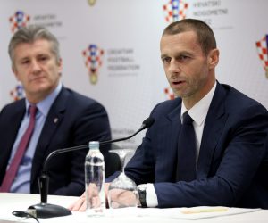 20.12.2016., Hotel DoubleTree by Hilton, Zagreb - 
Zajednicka konferencija za medije predsjednika UEFA-e Aleksandera Ceferina i predsjednika HNS-a Davora Sukera.
Photo: Igor Kralj/PIXSELL