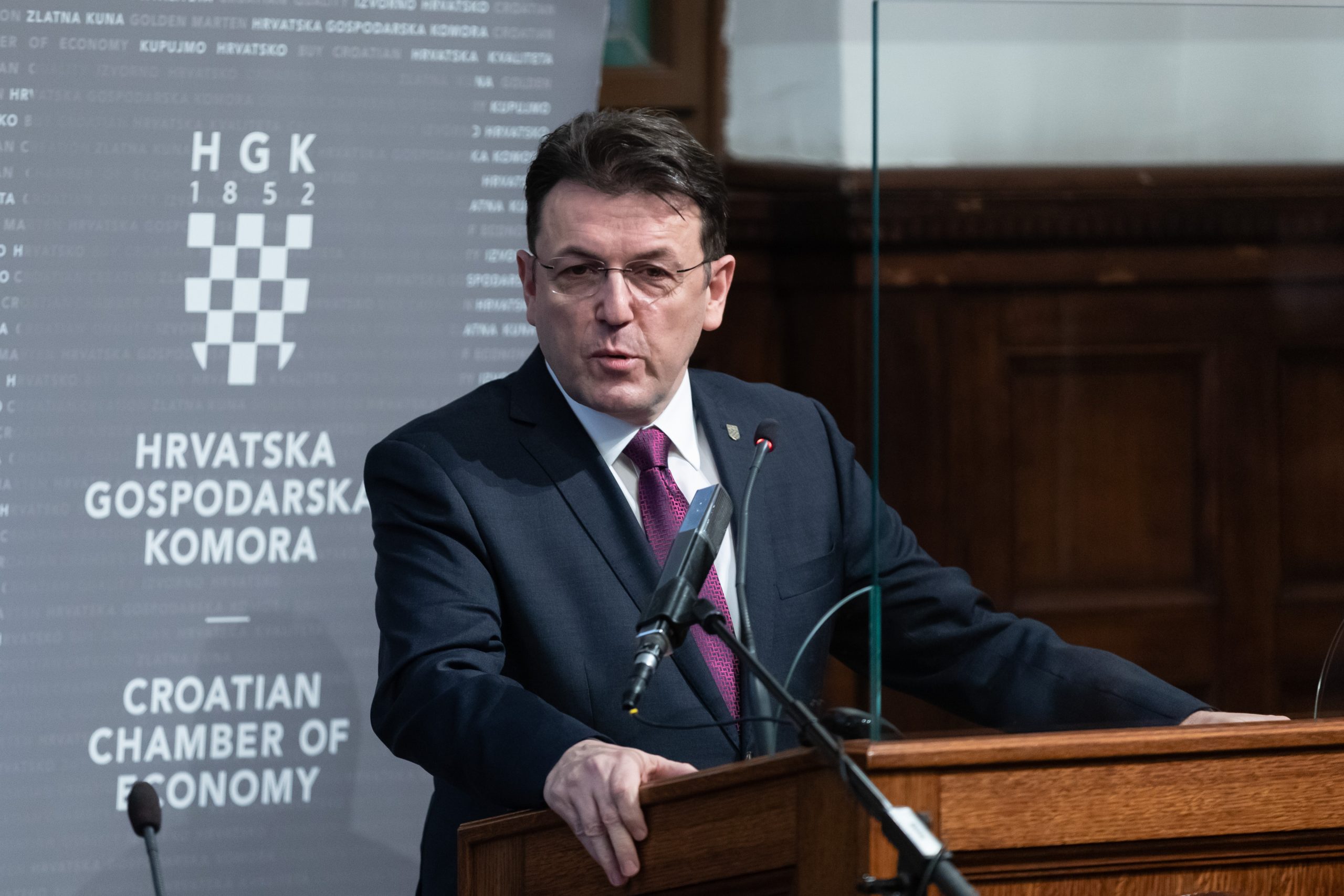 21.12.2020., Zagreb - HGK, konferencija za medije -  osvrt na gospodarsku 2020. Luka Burilovic. 
Photo: Davor Puklavec/PIXSELL