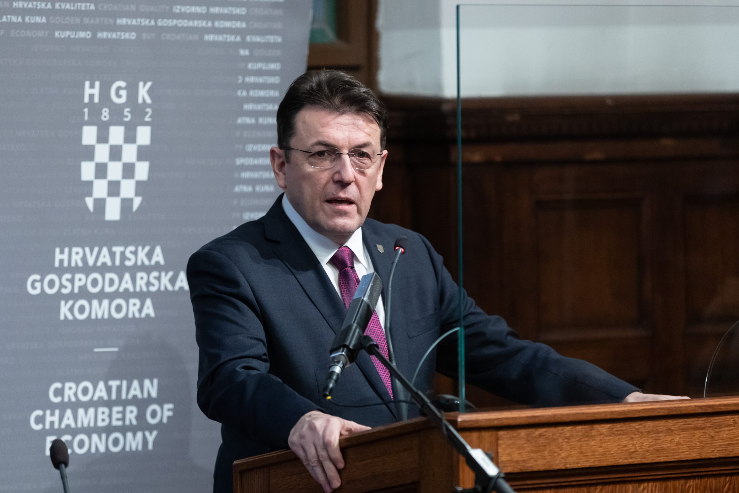 21.12.2020., Zagreb - HGK, konferencija za medije -  osvrt na gospodarsku 2020. Luka Burilovic. 
Photo: Davor Puklavec/PIXSELL