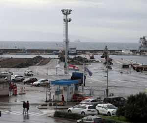 22.01.2021., Rijeka - Radovi na rekonstrukciji infrastrukture u Bazenu luke Rijeka na De Franceschijevom gatu.
Photo: Goran Kovacic/PIXSELL