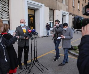 22.02.2021., Zagreb - Branko Bacic daje izjavu prije sjednice. Zajednicka sjednica Predsjednistva i Nacionalnog vijeca HDZ-a putem video linka. 
Photo: Tomislav Miletic/PIXSEL