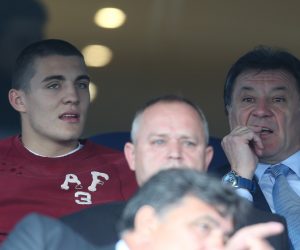 26.05.2013., stadion u Maksimiru, Zagreb - MAXtx 1. HNL, 33. kolo, Dinamo Zagreb - Hajduk Split. Mateo Kovacic i Zdravko Mamic u lozi. 
Photo: Sanjin Strukic/PIXSELL